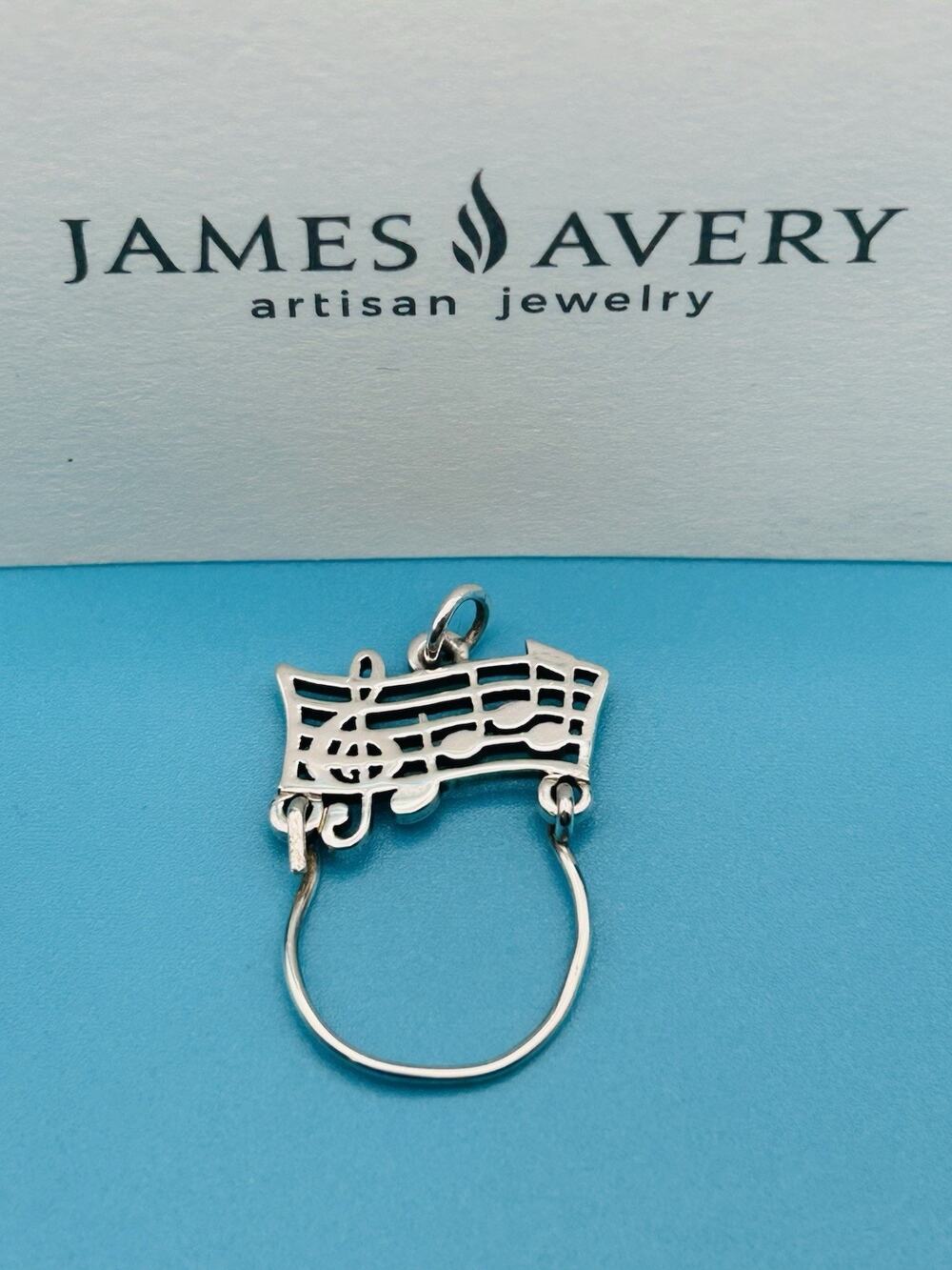 James Avery Retired 925 Sterling Silver Music Themed Charm Holder with JA Box!